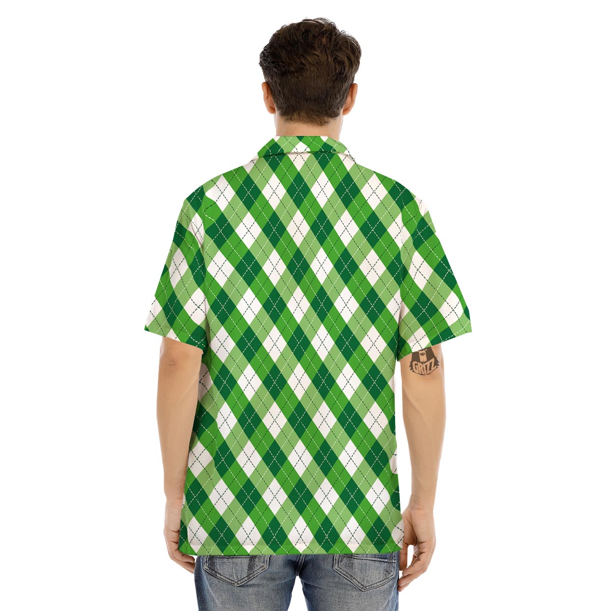 Plaid Saint Patrick's Day Print Pattern Men's Hawaiian Shirt-grizzshop