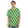 Plaid Saint Patrick's Day Print Pattern Men's Hawaiian Shirt-grizzshop