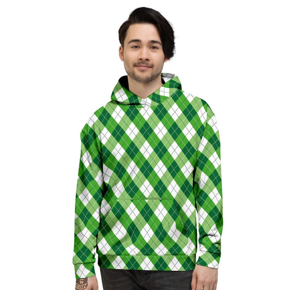 Plaid Saint Patrick's Day Print Pattern Men's Hoodie-grizzshop