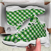 Plaid Saint Patrick's Day Print Pattern White Basketball Shoes-grizzshop