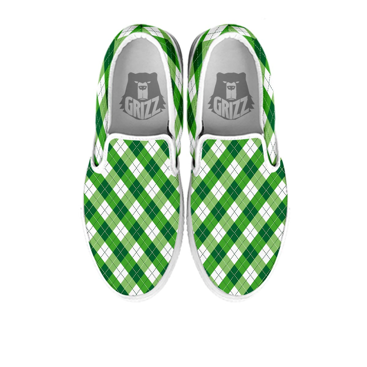 Plaid Saint Patrick's Day Print Pattern White Slip On Shoes-grizzshop