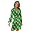 Plaid Saint Patrick's Day Print Pattern Women's Robe-grizzshop