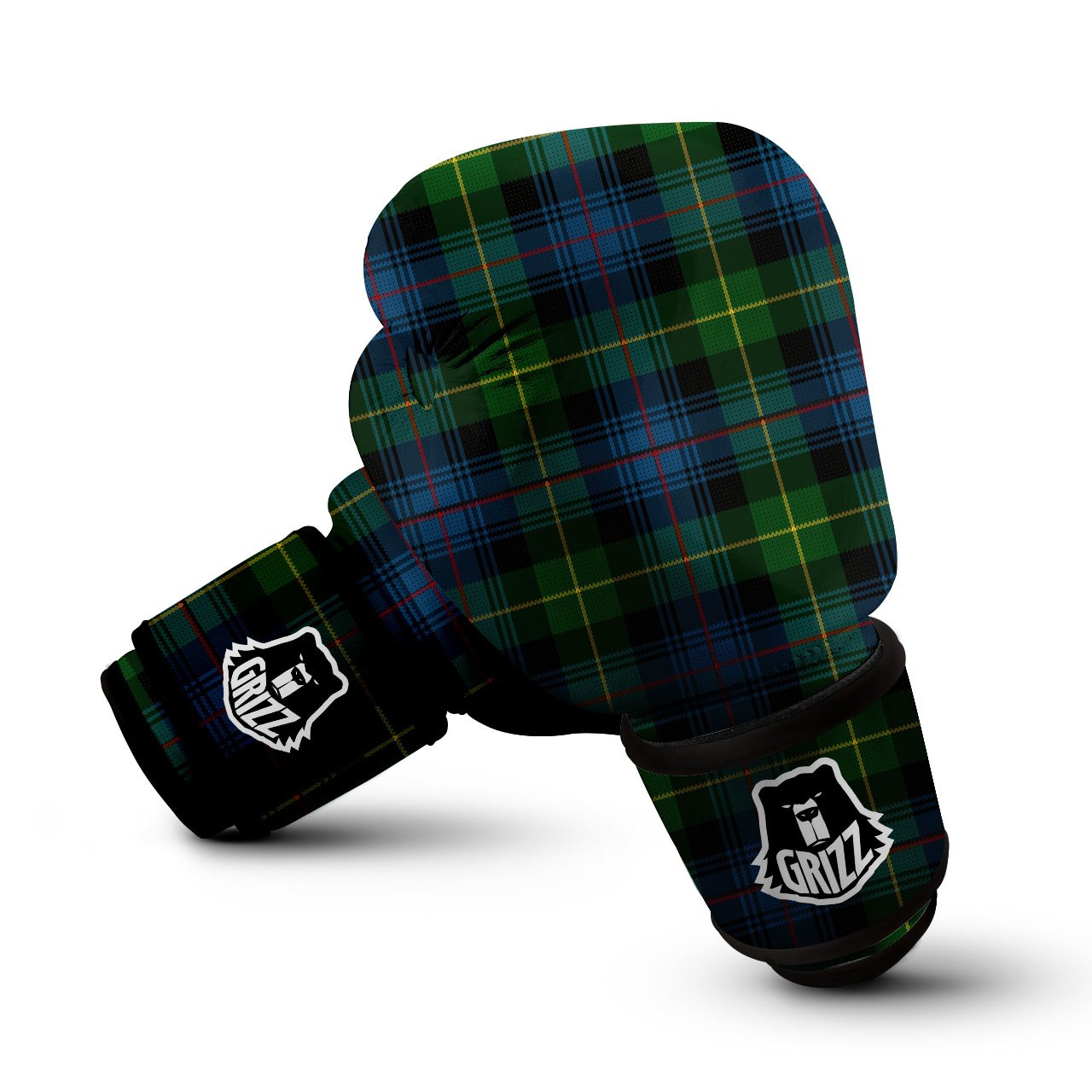 Plaid Scottish Knitted Print Boxing Gloves-grizzshop