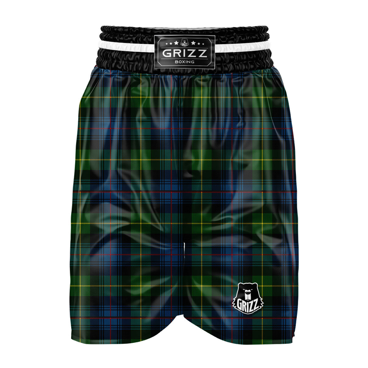 Plaid Scottish Knitted Print Boxing Shorts-grizzshop