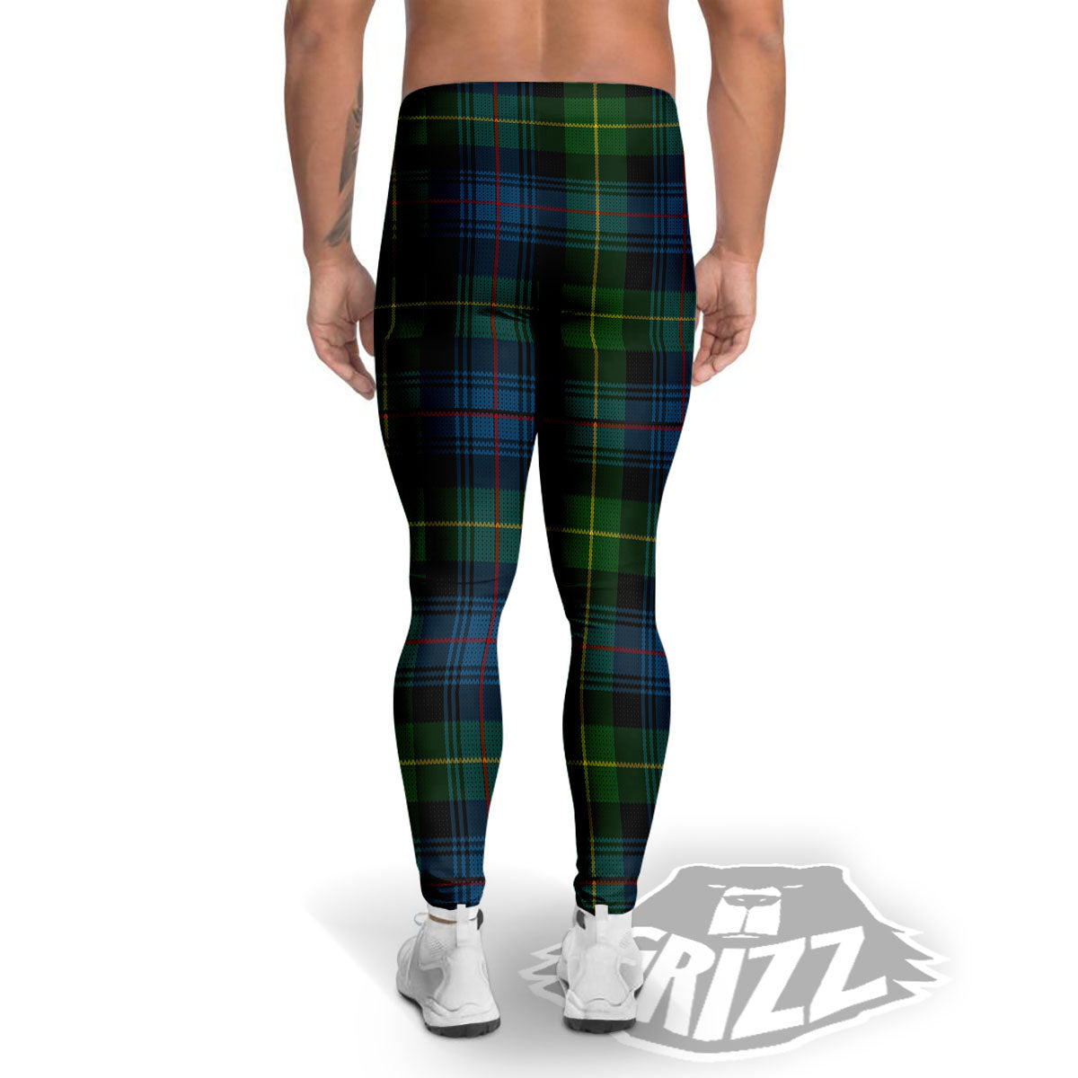 Plaid Scottish Knitted Print Men's Leggings-grizzshop