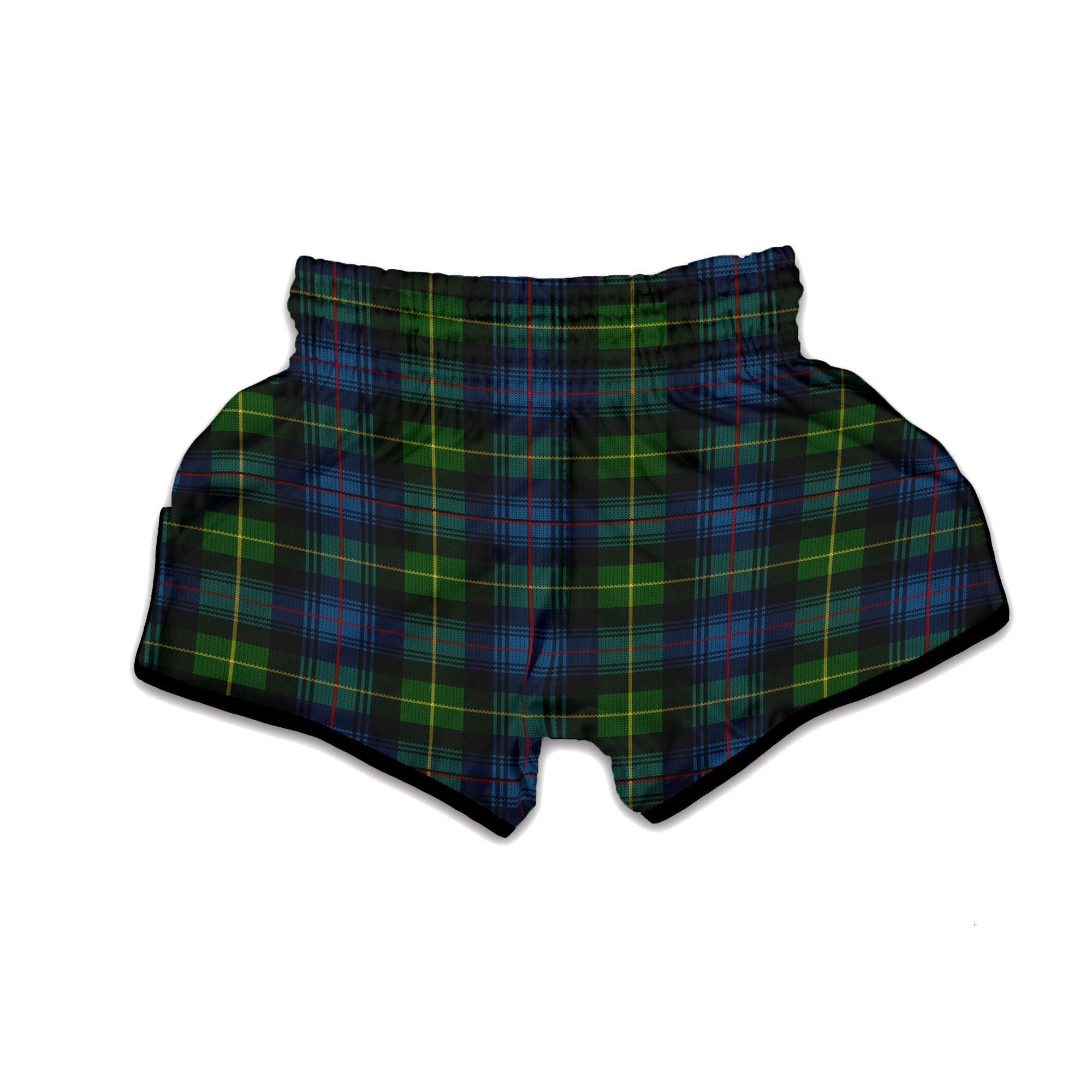 Plaid Scottish Knitted Print Muay Thai Boxing Shorts-grizzshop