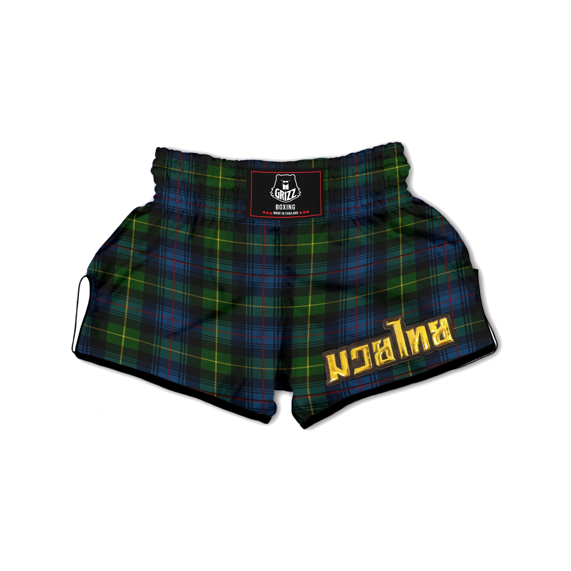 Plaid Scottish Knitted Print Muay Thai Boxing Shorts-grizzshop