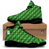 Plaid St. Patrick's Day Print Pattern Black Basketball Shoes-grizzshop