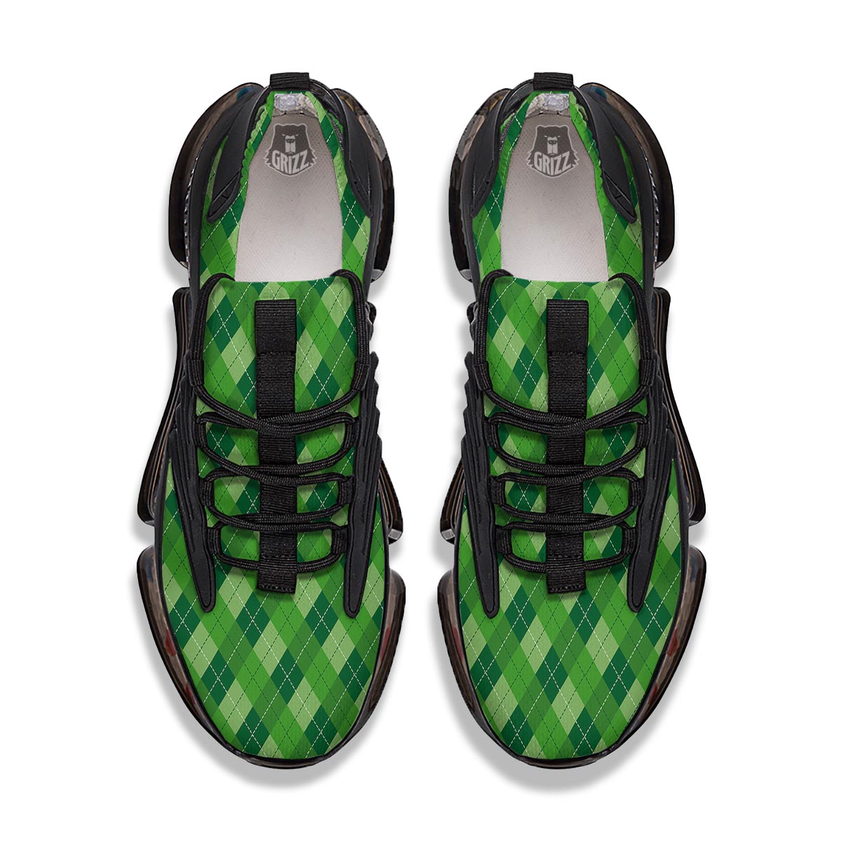 Plaid St. Patrick's Day Print Pattern Black Gym Shoes-grizzshop