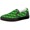 Plaid St. Patrick's Day Print Pattern Black Slip On Shoes-grizzshop