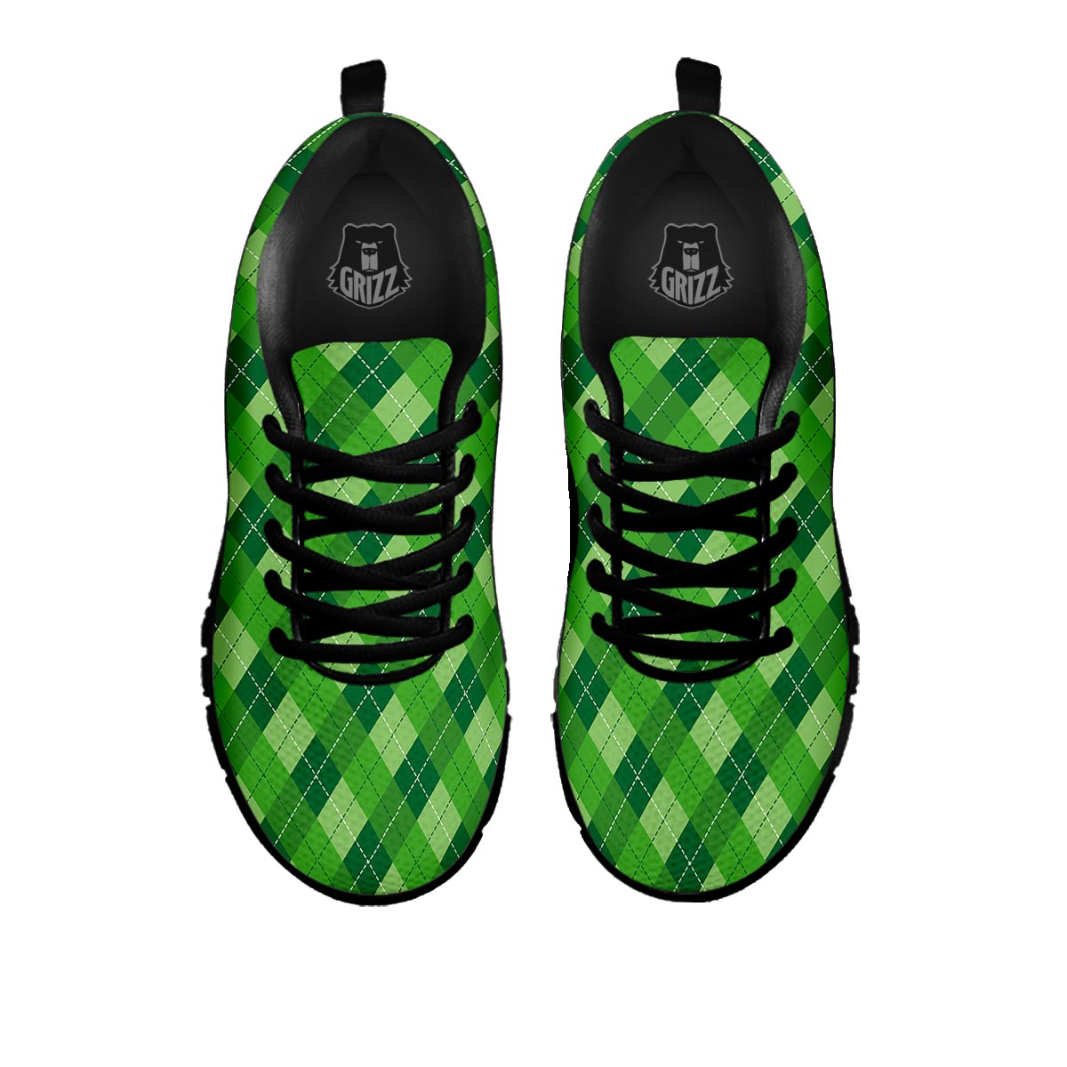 Plaid St. Patrick's Day Print Pattern Black Sneaker-grizzshop