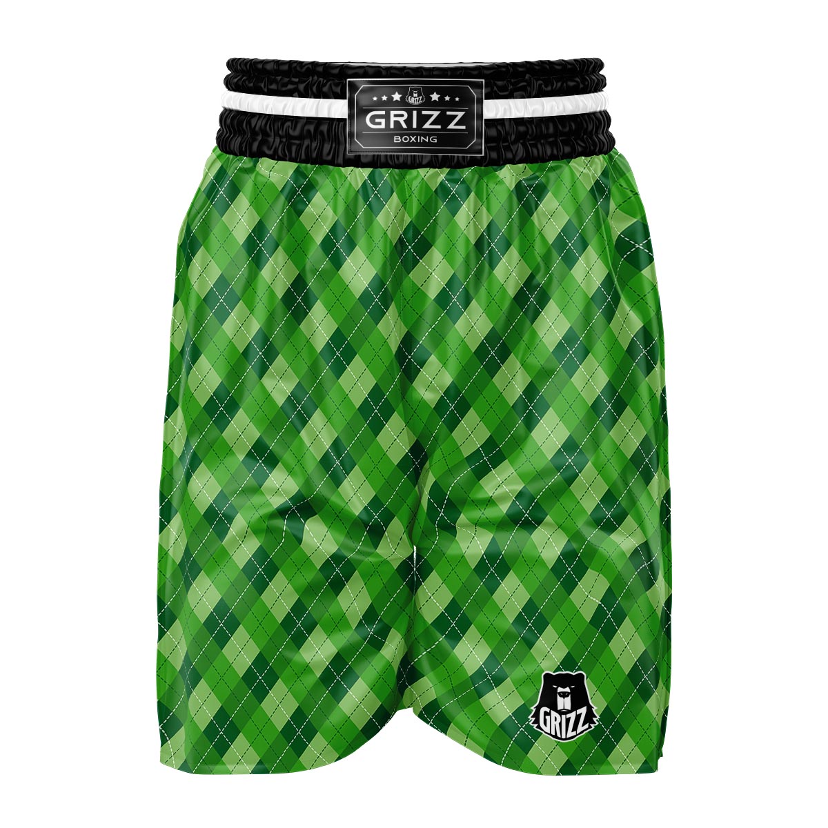 Plaid St. Patrick's Day Print Pattern Boxing Shorts-grizzshop