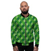 Plaid St. Patrick's Day Print Pattern Men's Bomber Jacket-grizzshop