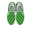 Plaid St. Patrick's Day Print Pattern White Slip On Shoes-grizzshop