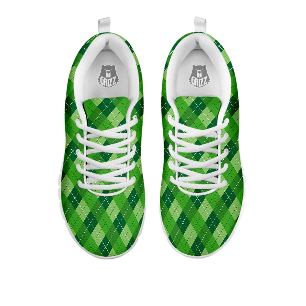 Plaid St. Patrick's Day Print Pattern White Sneaker-grizzshop