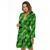 Plaid St. Patrick's Day Print Pattern Women's Robe-grizzshop