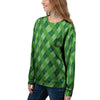 Plaid St. Patrick's Day Print Pattern Women's Sweatshirt-grizzshop