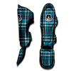 Plaid Teal Print Pattern Muay Thai Shin Guards-grizzshop