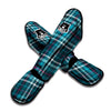 Plaid Teal Print Pattern Muay Thai Shin Guards-grizzshop