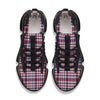 Plaid USA Patriotic Print Pattern Black Gym Shoes-grizzshop