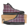 Plaid USA Patriotic Print Pattern Black High Top Shoes-grizzshop