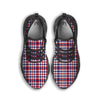 Plaid USA Patriotic Print Pattern Black Running Shoes-grizzshop