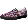 Plaid USA Patriotic Print Pattern Black Slip On Shoes-grizzshop