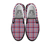 Plaid USA Patriotic Print Pattern Black Slip On Shoes-grizzshop