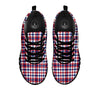 Plaid USA Patriotic Print Pattern Black Sneaker-grizzshop