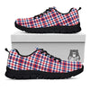 Plaid USA Patriotic Print Pattern Black Sneaker-grizzshop