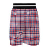 Plaid USA Patriotic Print Pattern Boxing Shorts-grizzshop