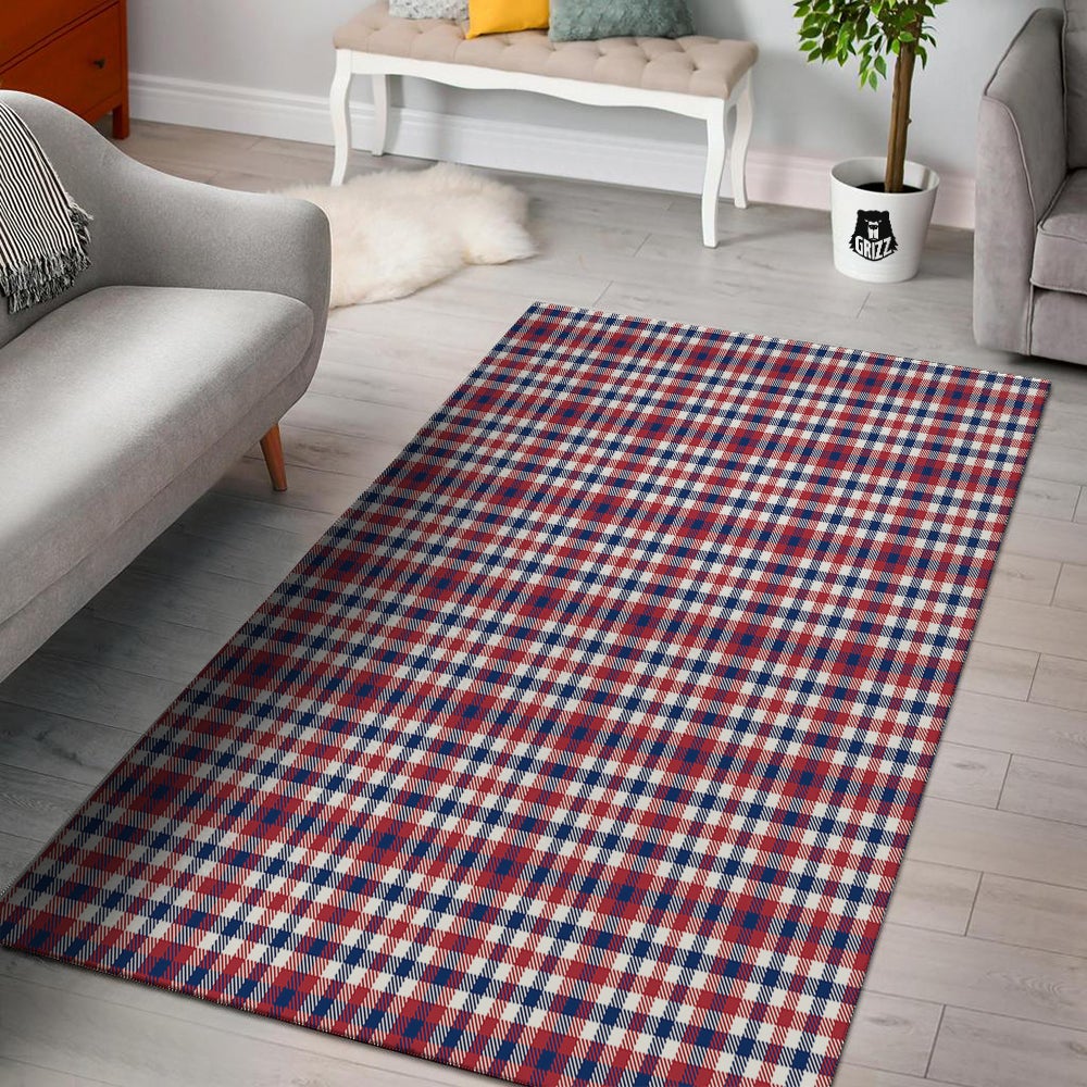 Plaid USA Patriotic Print Pattern Floor Mat-grizzshop