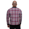 Plaid USA Patriotic Print Pattern Men's Bomber Jacket-grizzshop