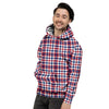 Plaid USA Patriotic Print Pattern Men's Hoodie-grizzshop