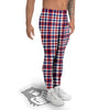 Plaid USA Patriotic Print Pattern Men's Leggings-grizzshop