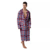 Plaid USA Patriotic Print Pattern Men's Robe-grizzshop