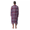 Plaid USA Patriotic Print Pattern Men's Robe-grizzshop