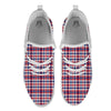 Plaid USA Patriotic Print Pattern White Athletic Shoes-grizzshop