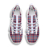 Plaid USA Patriotic Print Pattern White Gym Shoes-grizzshop