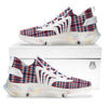 Plaid USA Patriotic Print Pattern White Gym Shoes-grizzshop