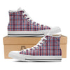 Plaid USA Patriotic Print Pattern White High Top Shoes-grizzshop