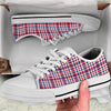 Plaid USA Patriotic Print Pattern White Low Top Shoes-grizzshop