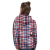 Plaid USA Patriotic Print Pattern Women's Hoodie-grizzshop