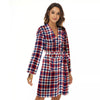 Plaid USA Patriotic Print Pattern Women's Robe-grizzshop