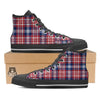 Plaid USA Print Pattern Black High Top Shoes-grizzshop