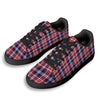 Plaid USA Print Pattern Black Low Top Sneakers-grizzshop