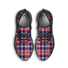 Plaid USA Print Pattern Black Running Shoes-grizzshop