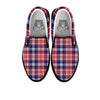 Plaid USA Print Pattern Black Slip On Shoes-grizzshop