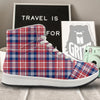 Plaid USA Print Pattern High Top Sneakers-grizzshop