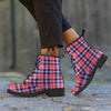 Plaid USA Print Pattern Leather Boots-grizzshop